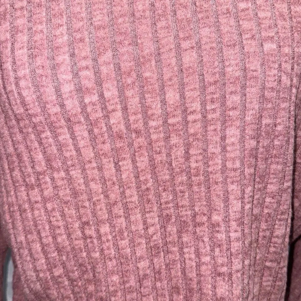 SHEIN Pink Ribbed Long-Sleeve Shirt | Sz XS